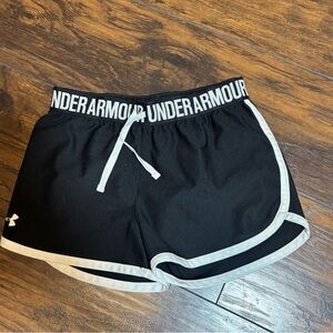 Under Armour Women's Black and White Athletic Shorts